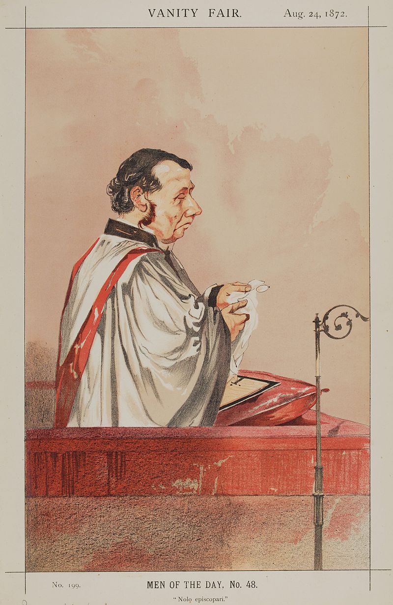 Vaughan Charles. Nolo episcopari Chromolithograph caricature in Vanity Fair 24 August 1872